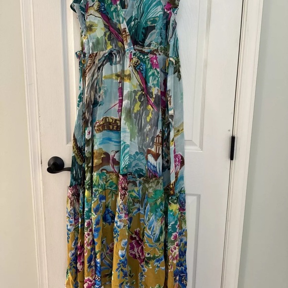 Anthropologie Colorful Flutter Sleeve Midi Dress - Picture 8 of 9